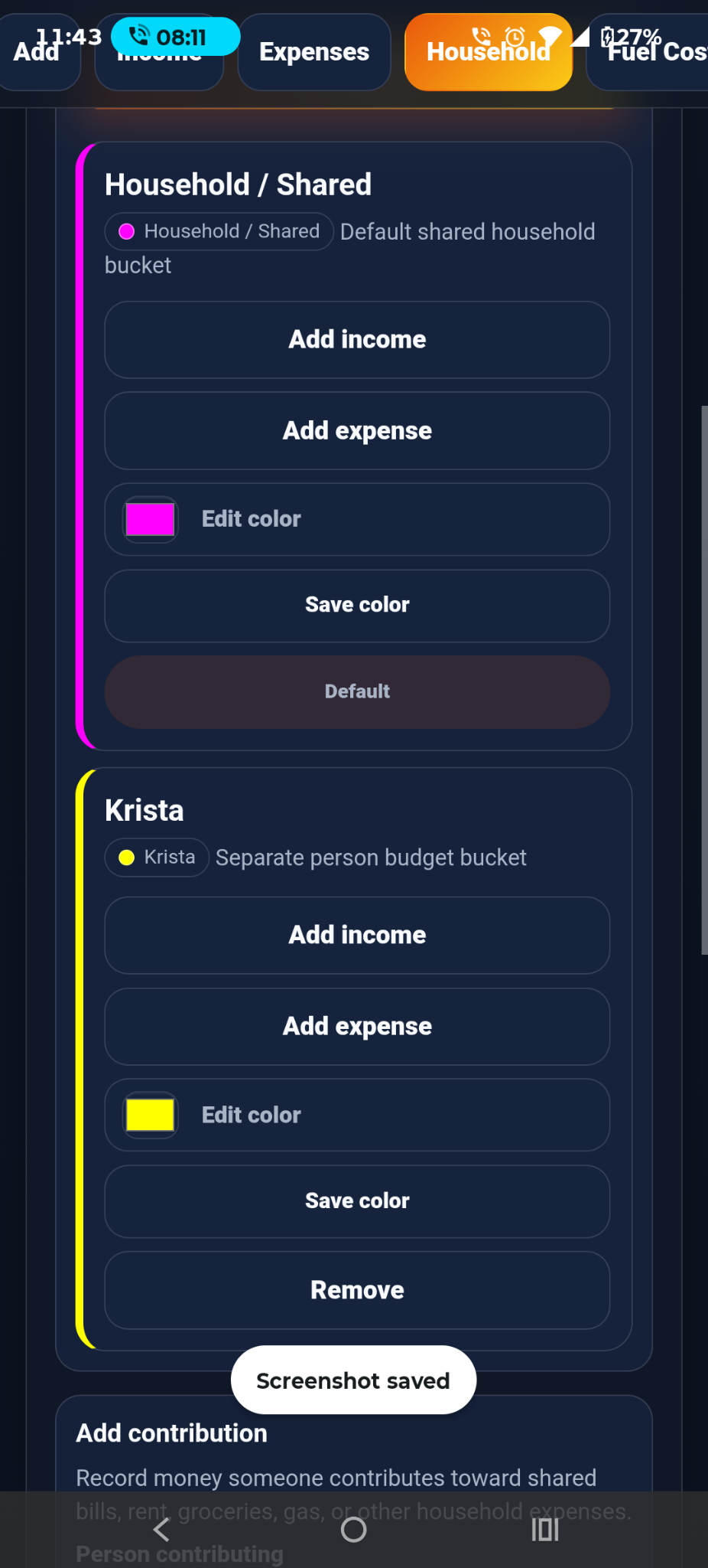 Household color management